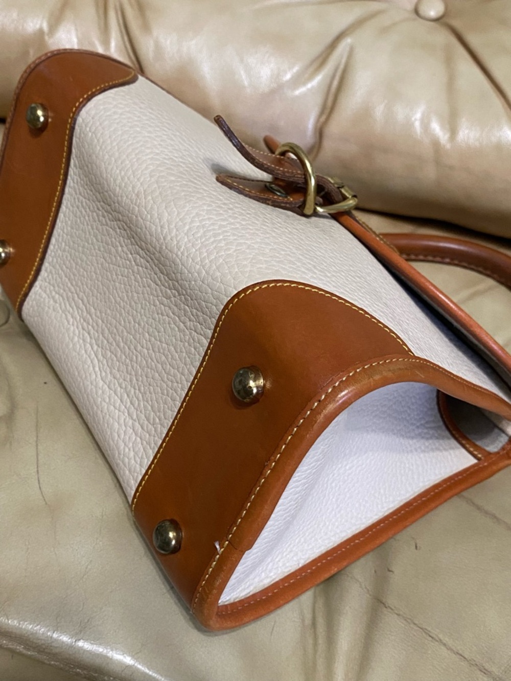 Vintage Dooney & Bourke AWL Bundle Satchel Duck Coin Wallet Pebble Leather - Picture 4 of 16